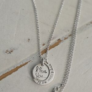 Silver Necklace with Engraved Pendant